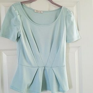 Mint green peplum shirt